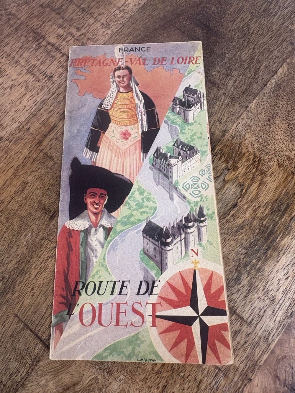 VINTAGE FRANCE TRAVEL Brochure With A Beautiful Full Page PICTORIAL MAP~1949